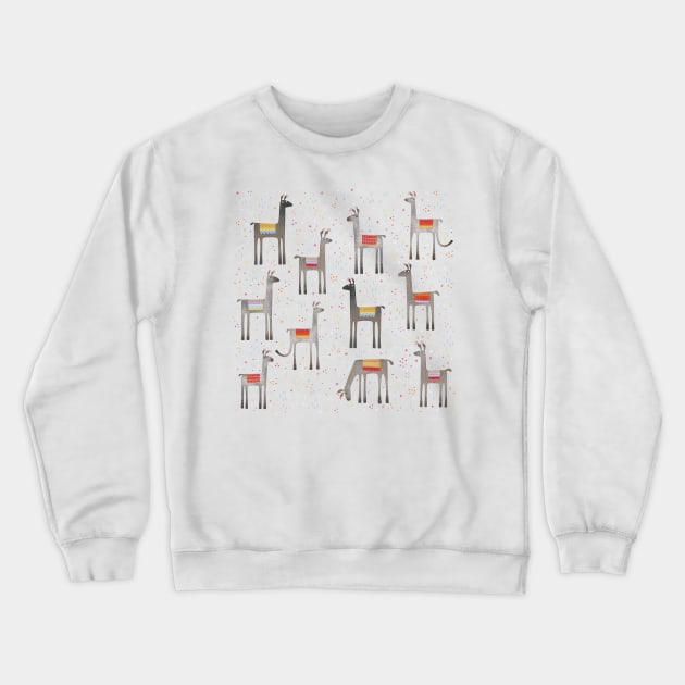 Llamas in a meadow Crewneck Sweatshirt by NicSquirrell